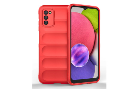 Newface Samsung Galaxy A03S Kılıf Optimum Silikon - Kırmızı