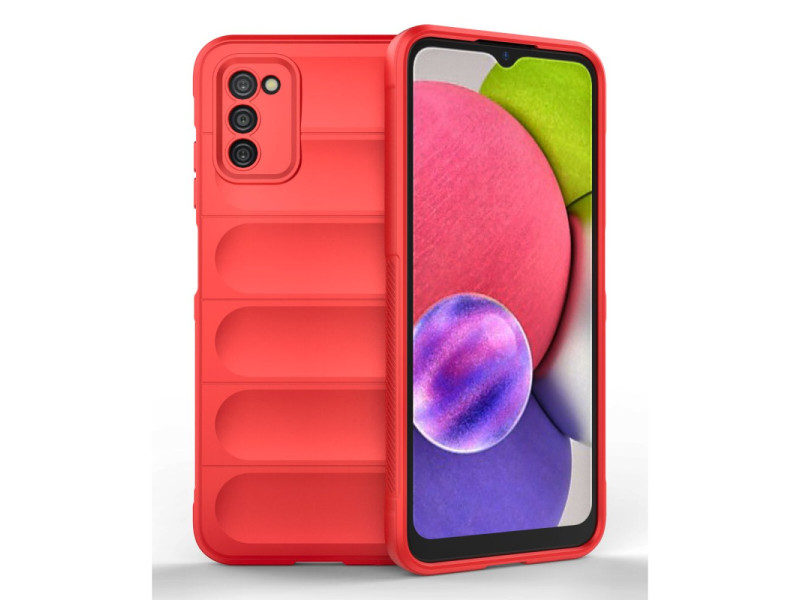 Newface Samsung Galaxy A03S Kılıf Optimum Silikon - Kırmızı