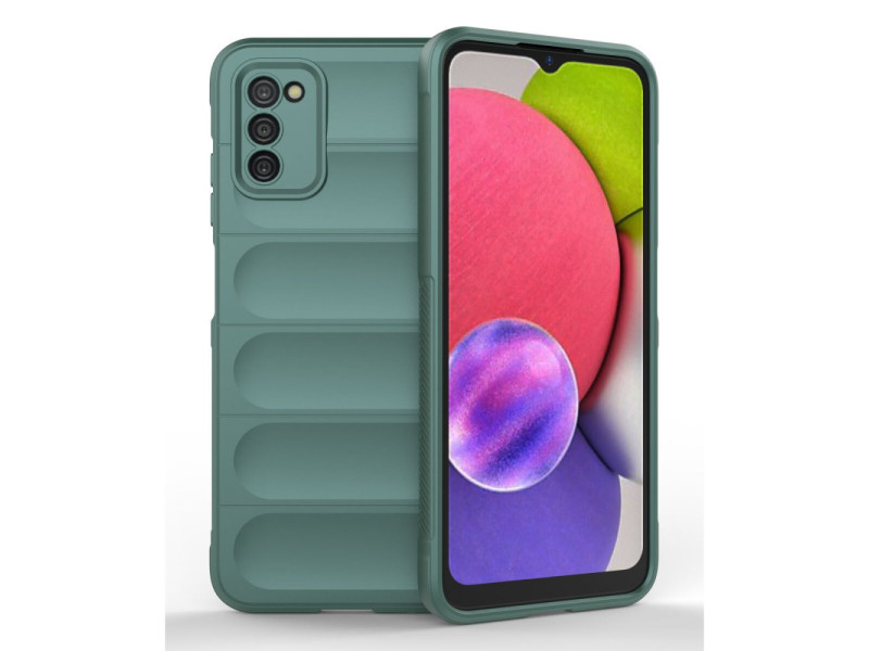Newface Samsung Galaxy A03S Kılıf Optimum Silikon - Koyu Yeşil