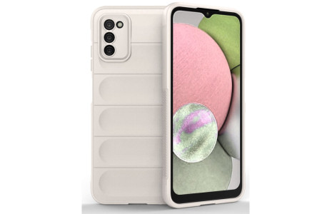 Newface Samsung Galaxy A03S Kılıf Optimum Silikon - Krem