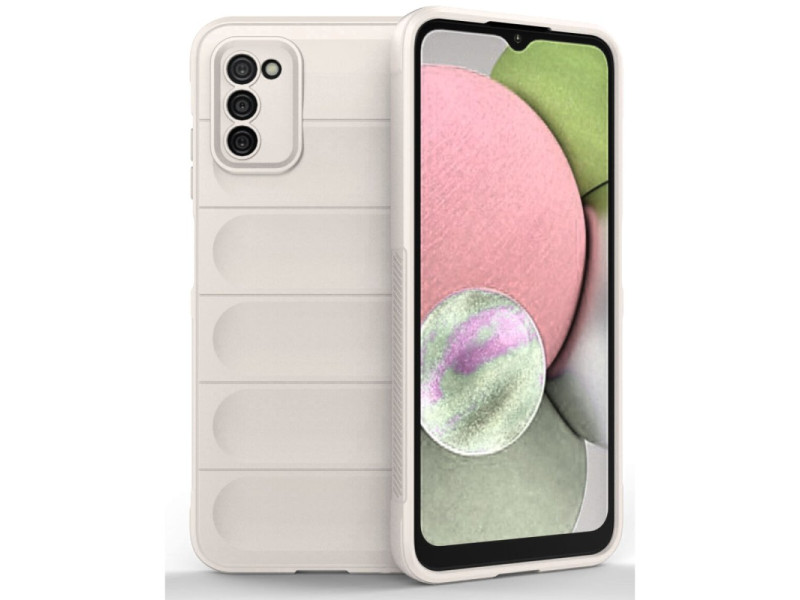 Newface Samsung Galaxy A03S Kılıf Optimum Silikon - Krem