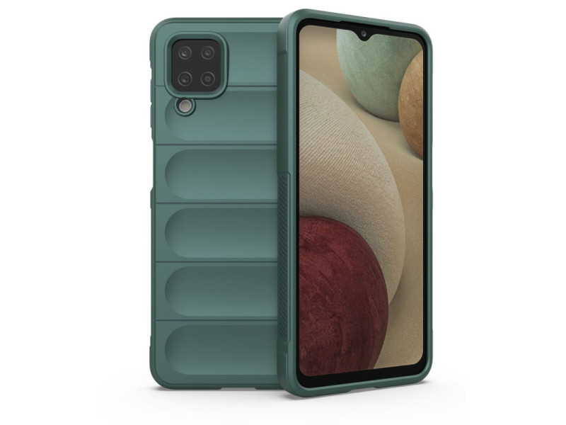 Newface Samsung Galaxy A12 Kılıf Optimum Silikon - Koyu Yeşil