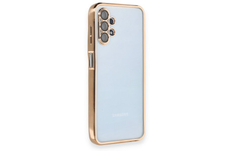Newface Samsung Galaxy A13 4G Kılıf Razer Lensli Silikon - Gold