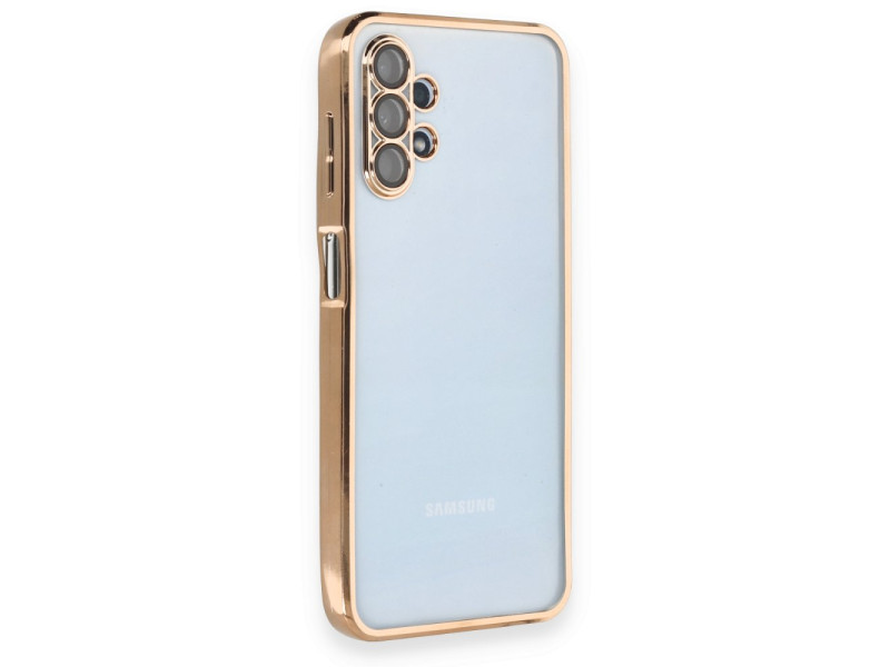 Newface Samsung Galaxy A13 4G Kılıf Razer Lensli Silikon - Gold