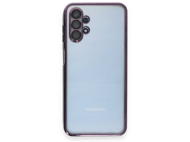 Newface Samsung Galaxy A13 4G Kılıf Razer Lensli Silikon - Mor