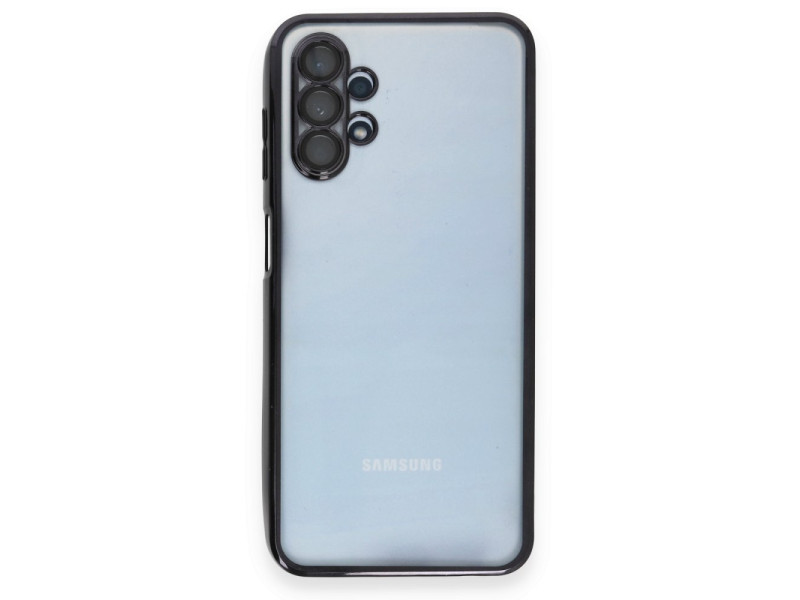 Newface Samsung Galaxy A13 4G Kılıf Razer Lensli Silikon - Siyah