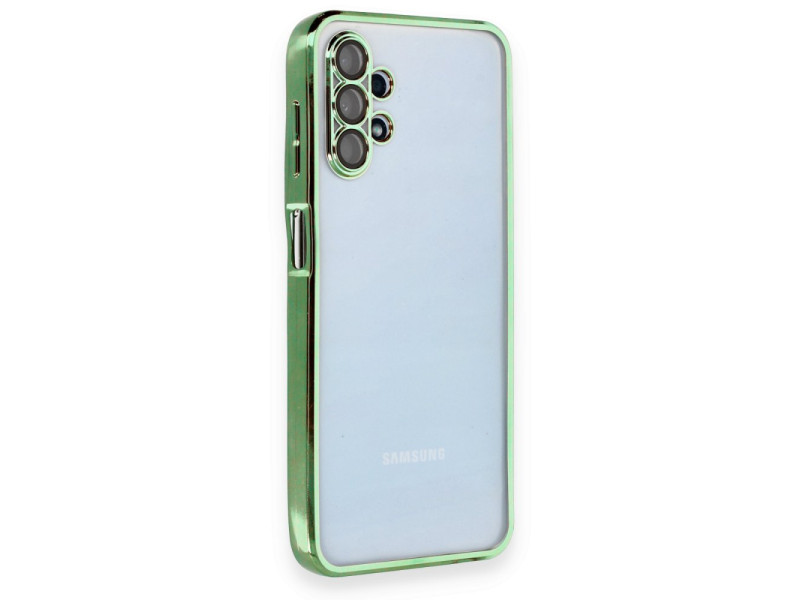 Newface Samsung Galaxy A13 4G Kılıf Razer Lensli Silikon - Yeşil