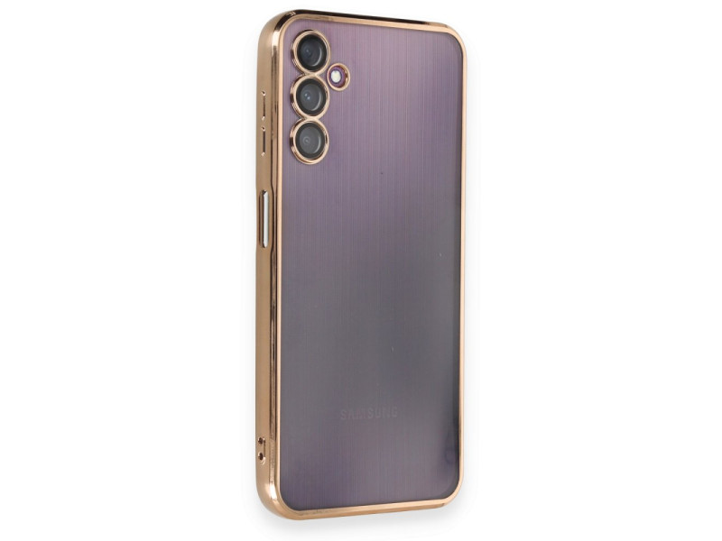 Newface Samsung Galaxy A14 4G Kılıf Razer Lensli Silikon - Gold