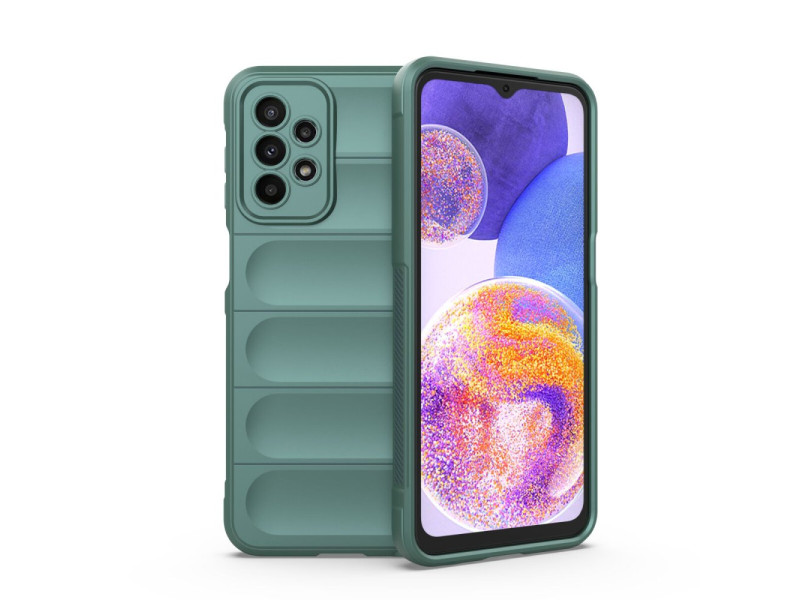 Newface Samsung Galaxy A23 4G Kılıf Optimum Silikon - Koyu Yeşil