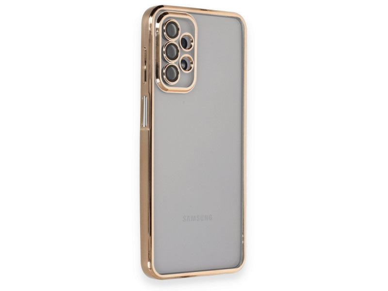 Newface Samsung Galaxy A23 4G Kılıf Razer Lensli Silikon - Gold