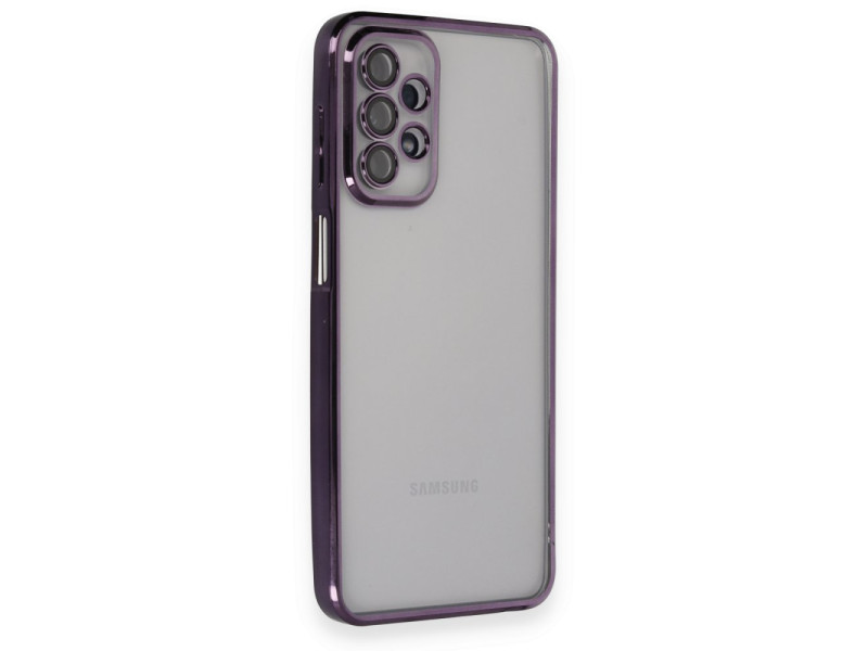 Newface Samsung Galaxy A23 4G Kılıf Razer Lensli Silikon - Mor