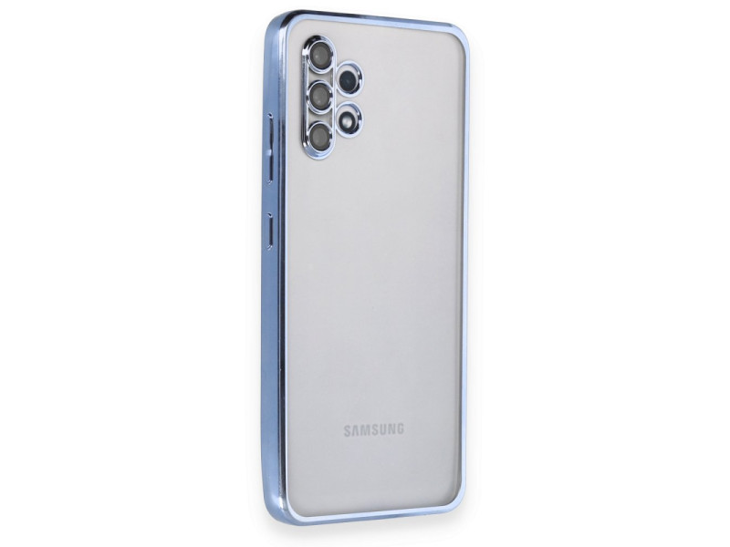 Newface Samsung Galaxy A32 Kılıf Razer Lensli Silikon - Açık Mavi