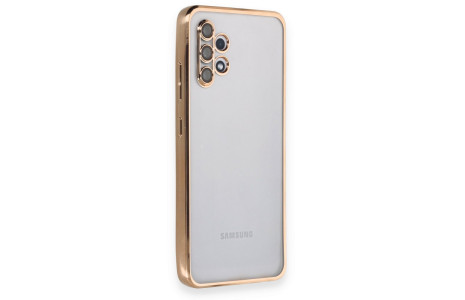 Newface Samsung Galaxy A32 Kılıf Razer Lensli Silikon - Gold
