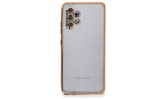 Newface Samsung Galaxy A32 Kılıf Razer Lensli Silikon - Gold