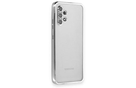 Newface Samsung Galaxy A32 Kılıf Razer Lensli Silikon - Gümüş