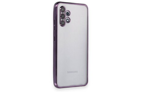 Newface Samsung Galaxy A32 Kılıf Razer Lensli Silikon - Mor
