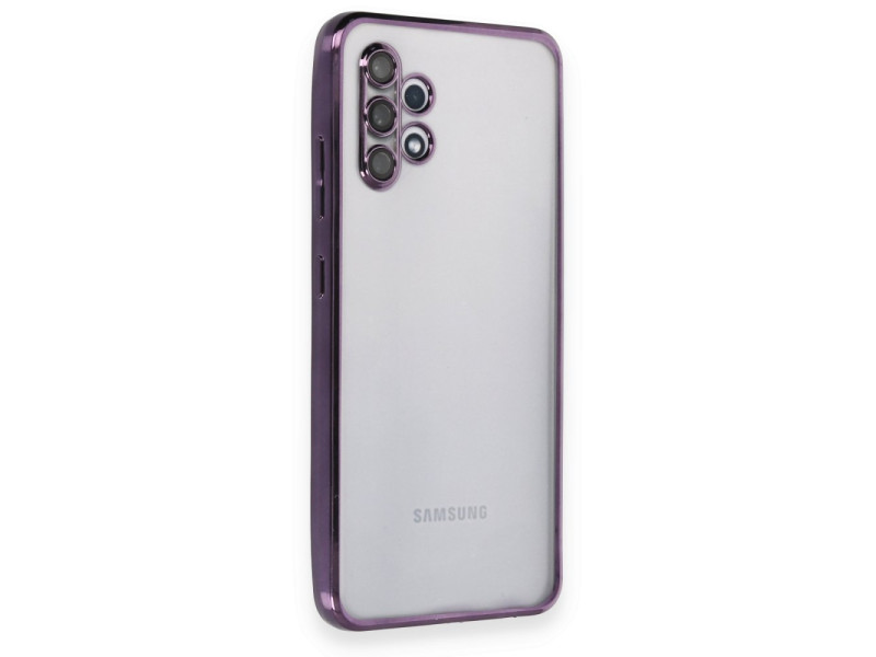 Newface Samsung Galaxy A32 Kılıf Razer Lensli Silikon - Mor