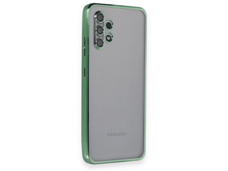Newface Samsung Galaxy A32 Kılıf Razer Lensli Silikon - Yeşil