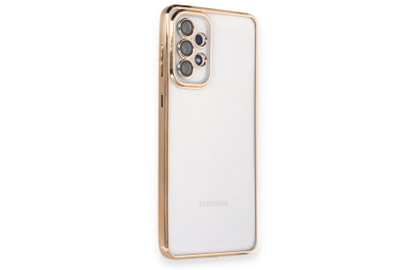 Newface Samsung Galaxy A53 5G Kılıf Razer Lensli Silikon - Gold