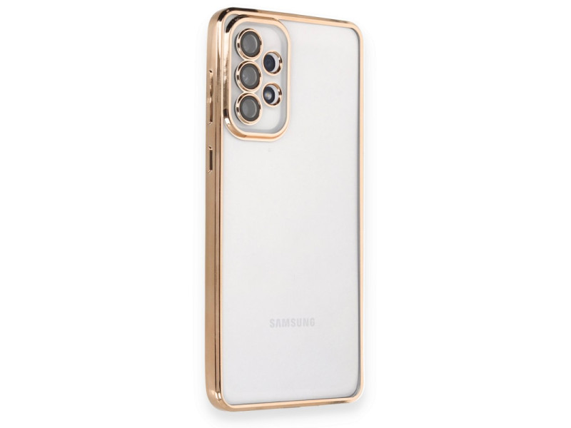 Newface Samsung Galaxy A53 5G Kılıf Razer Lensli Silikon - Gold