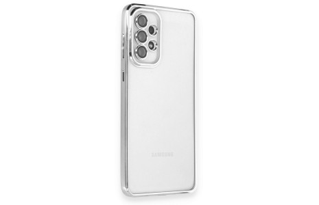 Newface Samsung Galaxy A53 5G Kılıf Razer Lensli Silikon - Gümüş