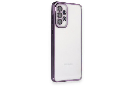 Newface Samsung Galaxy A53 5G Kılıf Razer Lensli Silikon - Mor