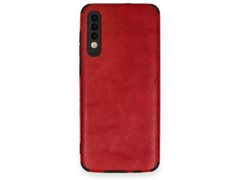 Newface Samsung Galaxy A70 Kılıf Loop Deri Silikon - Kırmızı