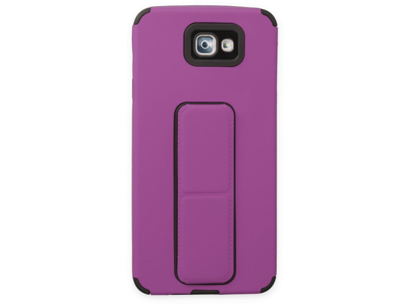 Newface Samsung Galaxy J7 Prime Kılıf Mega Standlı Silikon - Mor