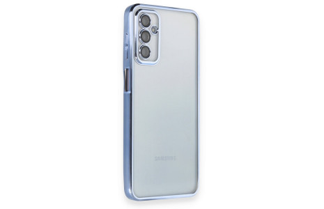 Newface Samsung Galaxy M23 Kılıf Razer Lensli Silikon - Açık Mavi