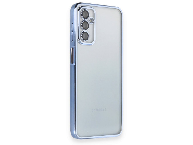 Newface Samsung Galaxy M23 Kılıf Razer Lensli Silikon - Açık Mavi