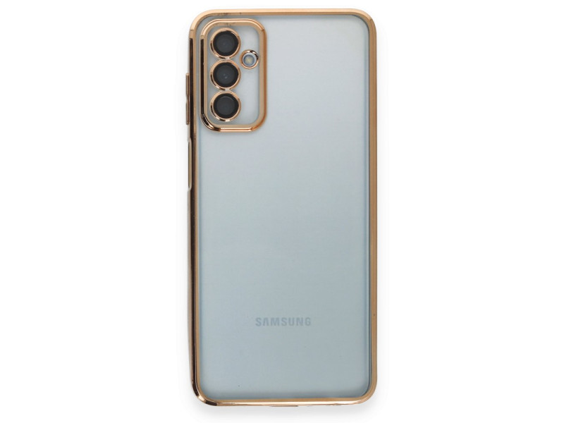 Newface Samsung Galaxy M23 Kılıf Razer Lensli Silikon - Gold