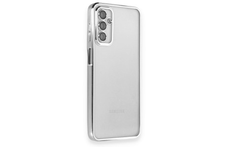 Newface Samsung Galaxy M23 Kılıf Razer Lensli Silikon - Gümüş