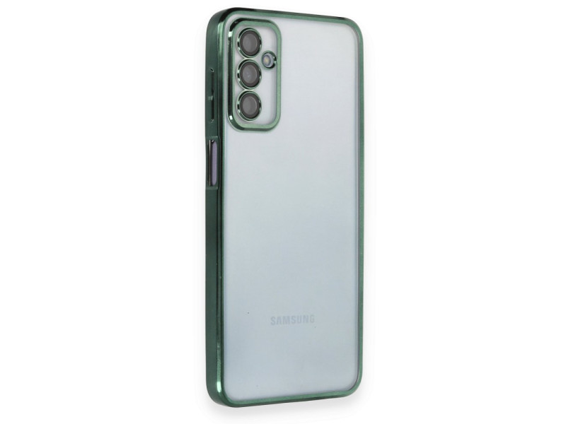 Newface Samsung Galaxy M23 Kılıf Razer Lensli Silikon - Yeşil