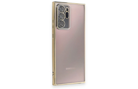 Newface Samsung Galaxy Note 20 Ultra Kılıf Razer Lensli Silikon - Gold