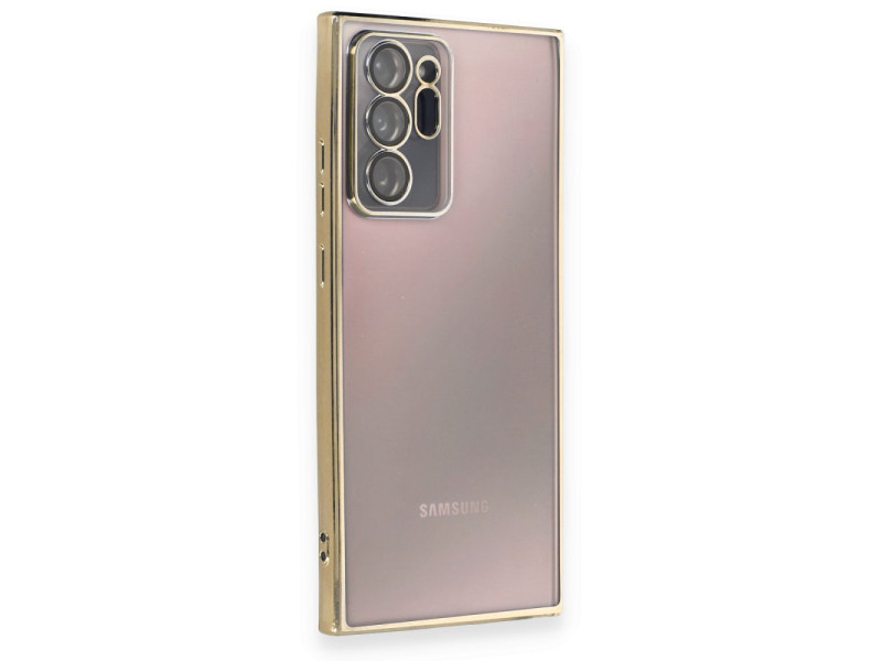 Newface Samsung Galaxy Note 20 Ultra Kılıf Razer Lensli Silikon - Gold