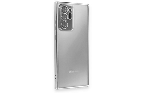 Newface Samsung Galaxy Note 20 Ultra Kılıf Razer Lensli Silikon - Gümüş