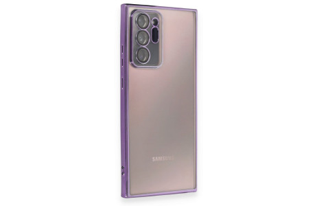 Newface Samsung Galaxy Note 20 Ultra Kılıf Razer Lensli Silikon - Mor
