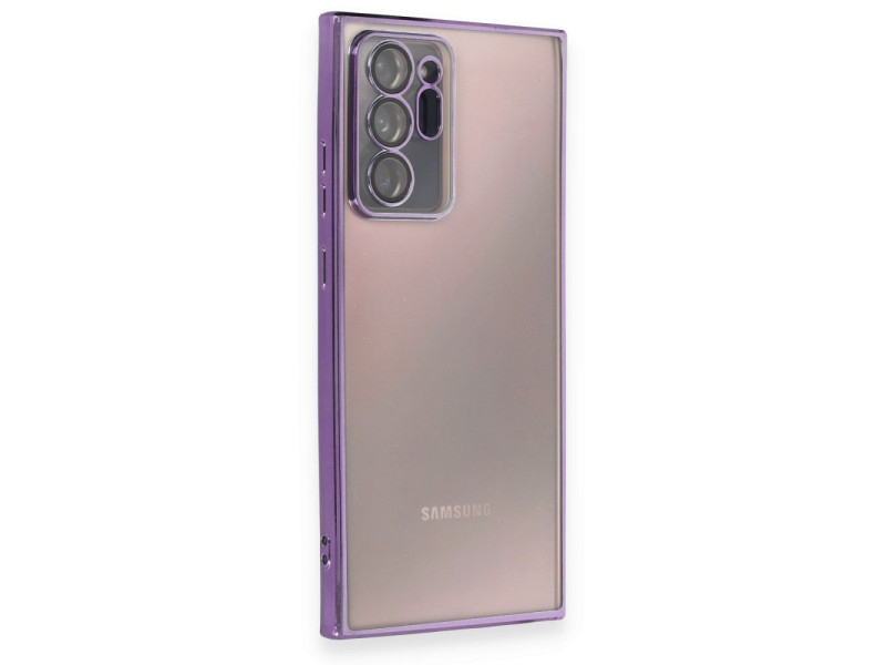Newface Samsung Galaxy Note 20 Ultra Kılıf Razer Lensli Silikon - Mor
