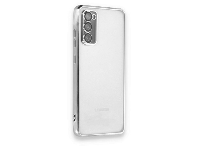 Newface Samsung Galaxy S20 FE Kılıf Razer Lensli Silikon - Gümüş