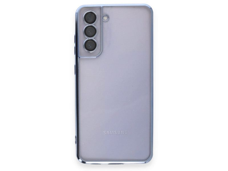 Newface Samsung Galaxy S21 FE Kılıf Razer Lensli Silikon - Açık Mavi