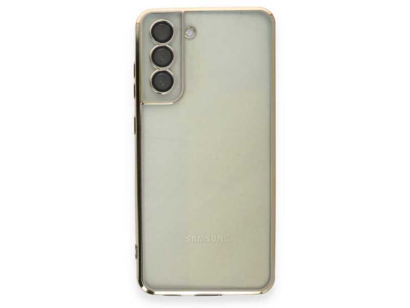 Newface Samsung Galaxy S21 FE Kılıf Razer Lensli Silikon - Gold