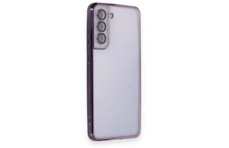 Newface Samsung Galaxy S21 FE Kılıf Razer Lensli Silikon - Mor