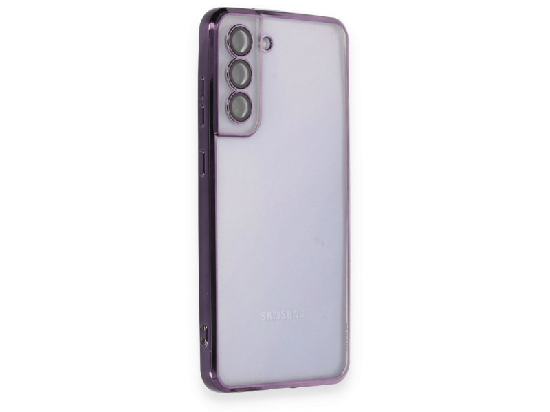 Newface Samsung Galaxy S21 FE Kılıf Razer Lensli Silikon - Mor