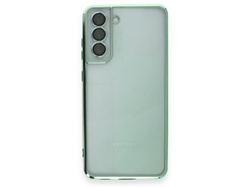 Newface Samsung Galaxy S21 FE Kılıf Razer Lensli Silikon - Yeşil