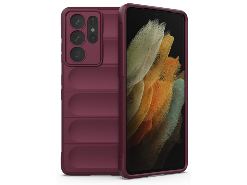 Newface Samsung Galaxy S21 Ultra Kılıf Optimum Silikon - Bordo