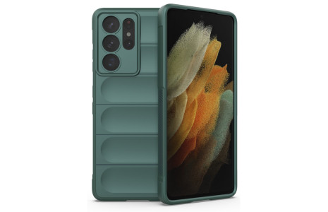Newface Samsung Galaxy S21 Ultra Kılıf Optimum Silikon - Koyu Yeşil