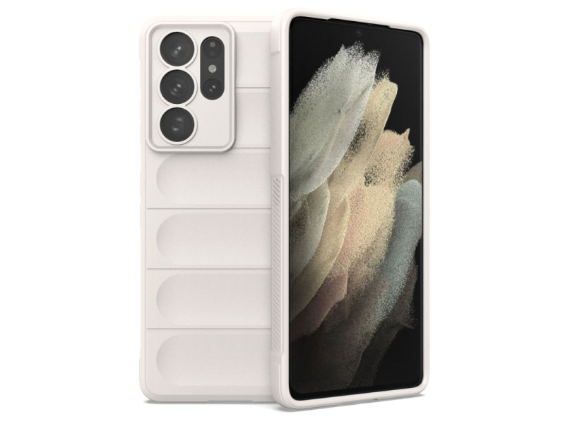 Newface Samsung Galaxy S21 Ultra Kılıf Optimum Silikon - Krem