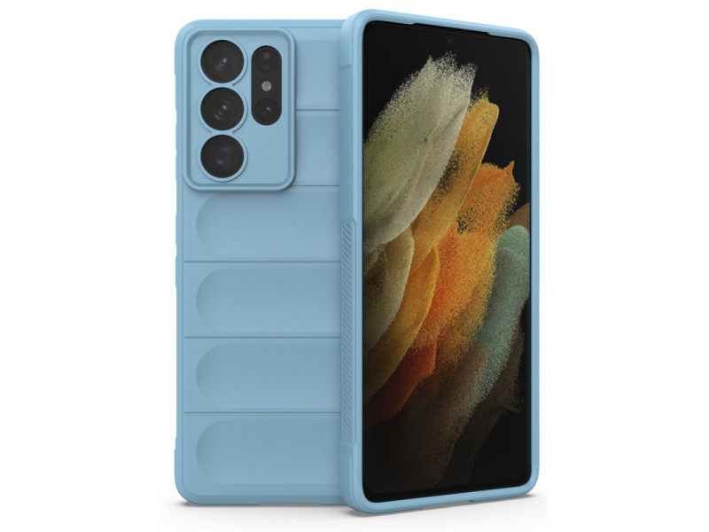 Newface Samsung Galaxy S21 Ultra Kılıf Optimum Silikon - Sky Blue