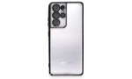 Newface Samsung Galaxy S21 Ultra Kılıf Razer Lensli Silikon - Siyah
