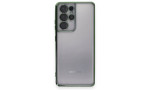 Newface Samsung Galaxy S21 Ultra Kılıf Razer Lensli Silikon - Yeşil